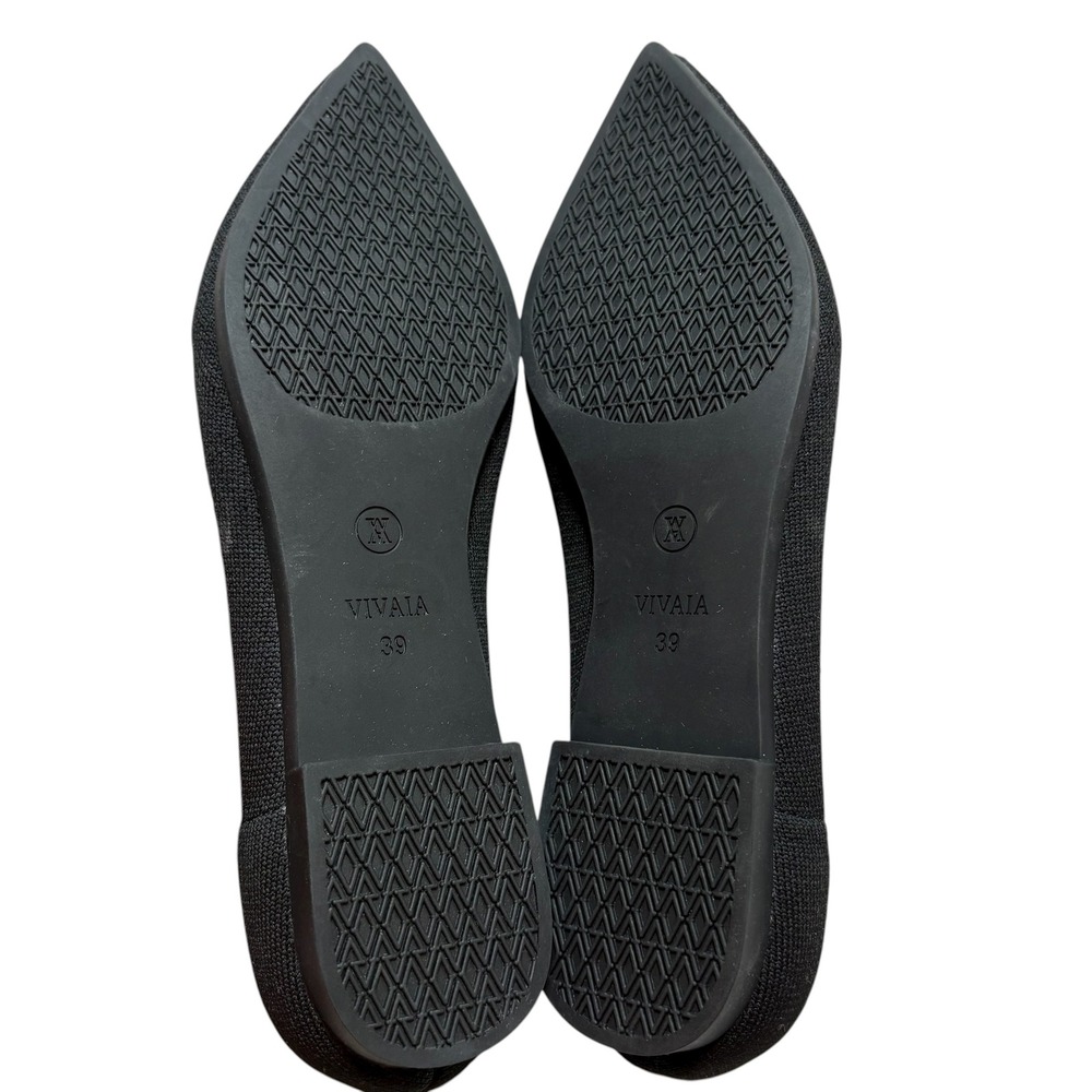 Vivaia Black Pointed Bow Flats - Picture 9 of 10